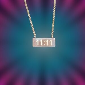 11:11 Angel Number Silver-Plated Bar Pendant Cable Chain Necklace | 20” + 2” Ext